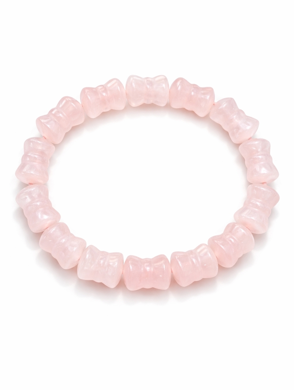 Rose Quartz Crystal Bow Shaped Bracelet